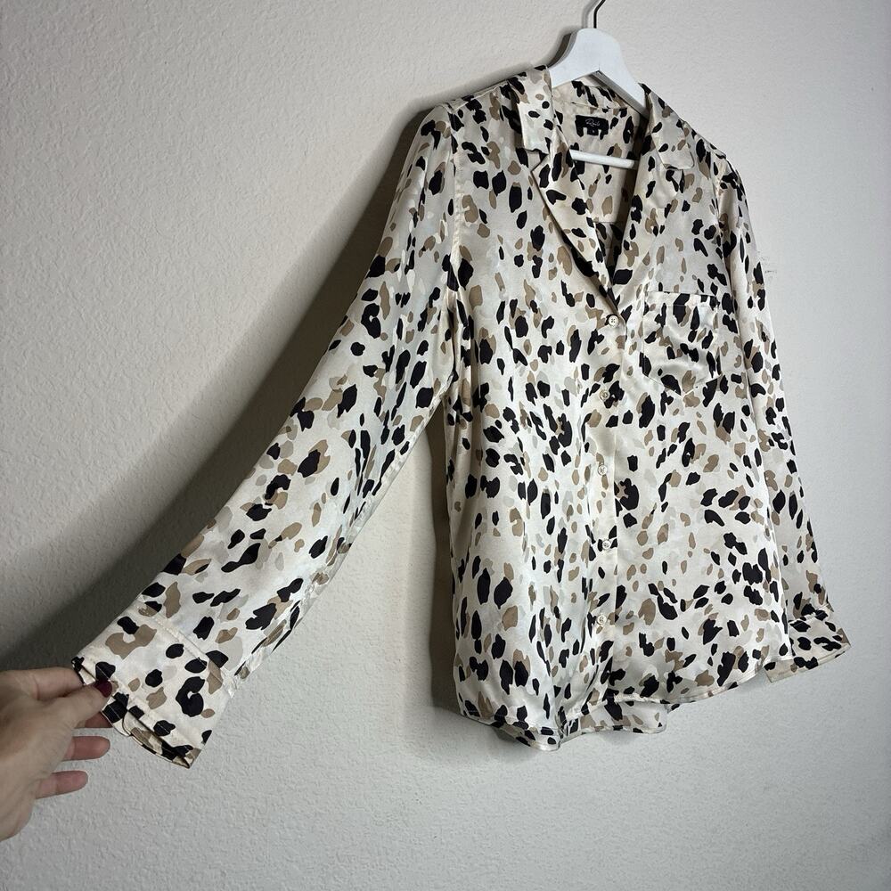 Rails Rebel Abstract Animal Print Silk Button Up … - image 7